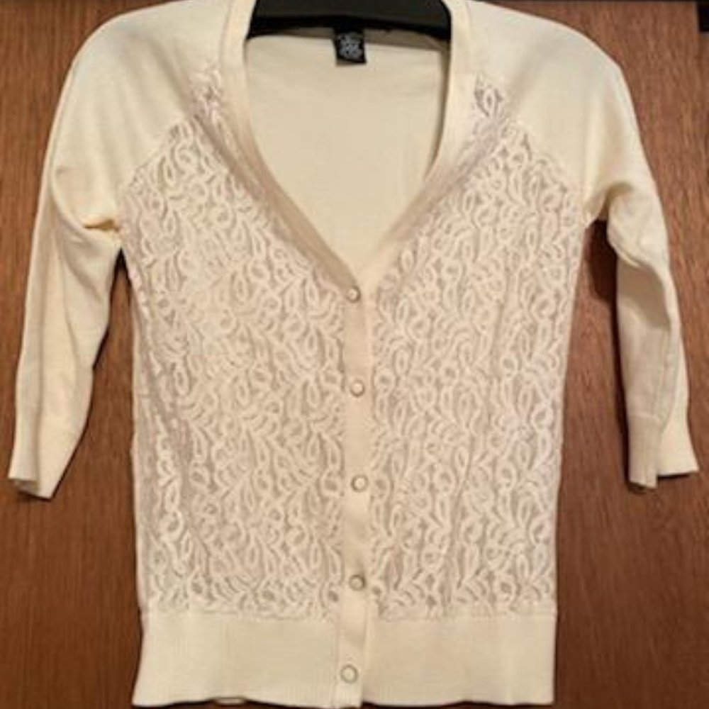 Off-white Lace Cardigan-Size Small